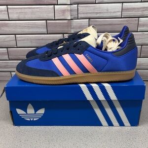 New Adidas Samba OG W Royal Blue and Soft Pink Women’s size 10.5